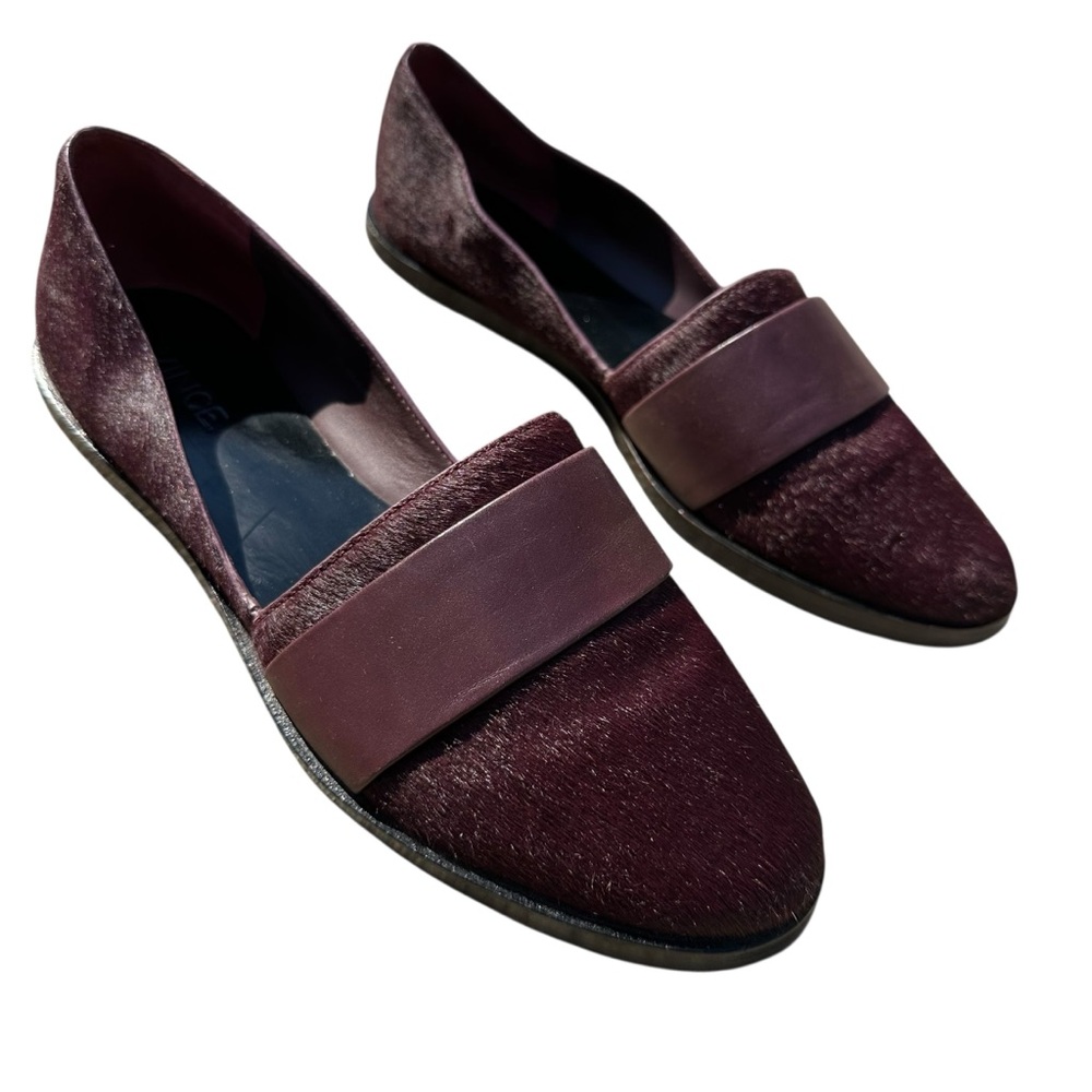 VINCE Mason Eggplant Calf Hair Flats 6M